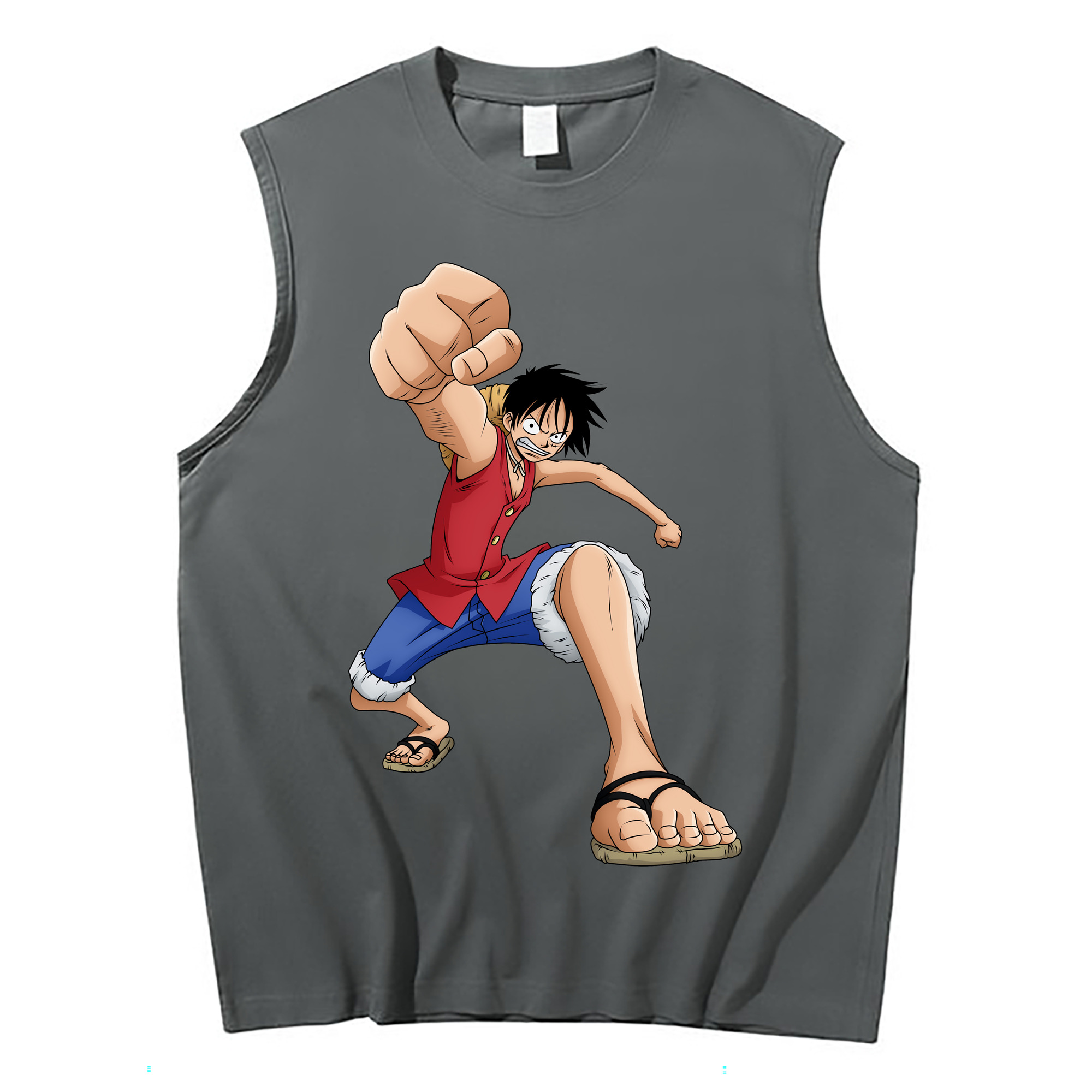ワンピース モンキー・D・ルフィ ONE PIECE Monkey D. Luffy コットン100％タンクトップ（フロントプリント）